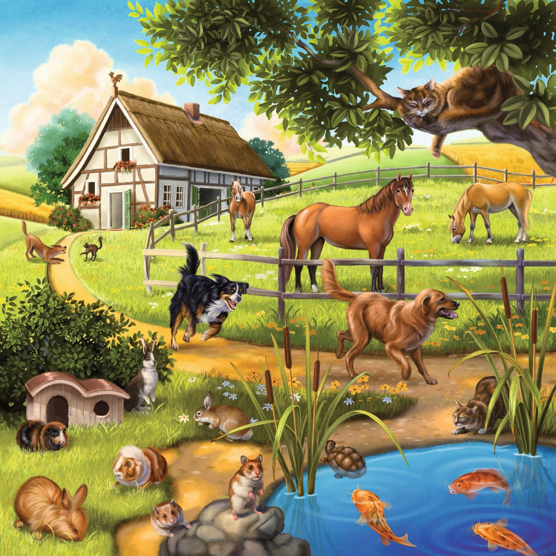 3 x 49 pc Puzzle - Forest / Zoo / Domestic Animals