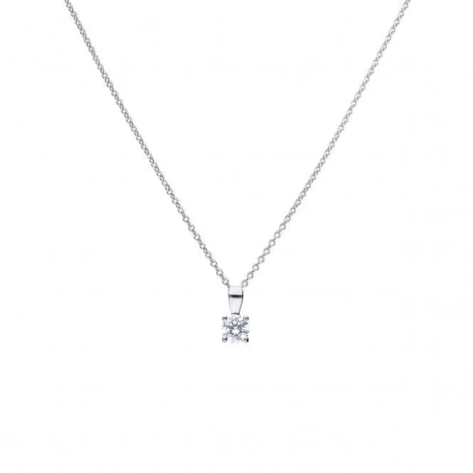 4 Claw Cubic Zirconia Solitaire 0.50ct Pendant P4917 Diamonfire Jewellery