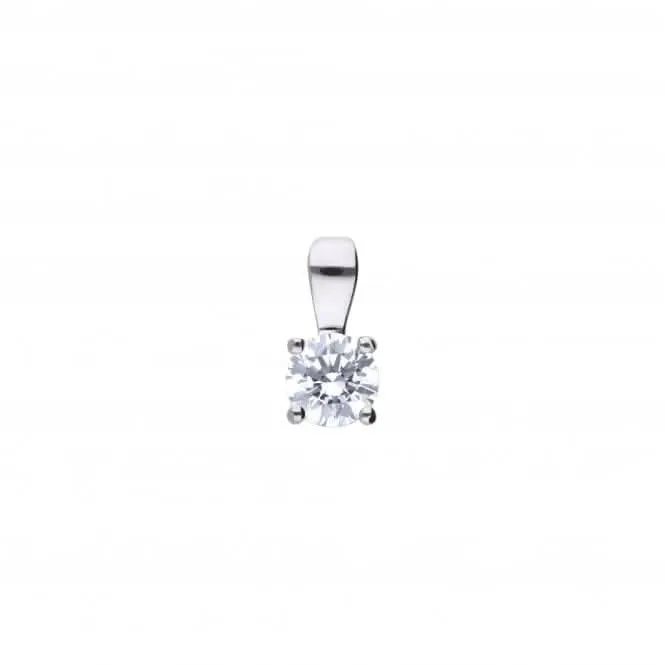 4 Claw Cubic Zirconia Solitaire 0.50ct Pendant P4917 Diamonfire Jewellery