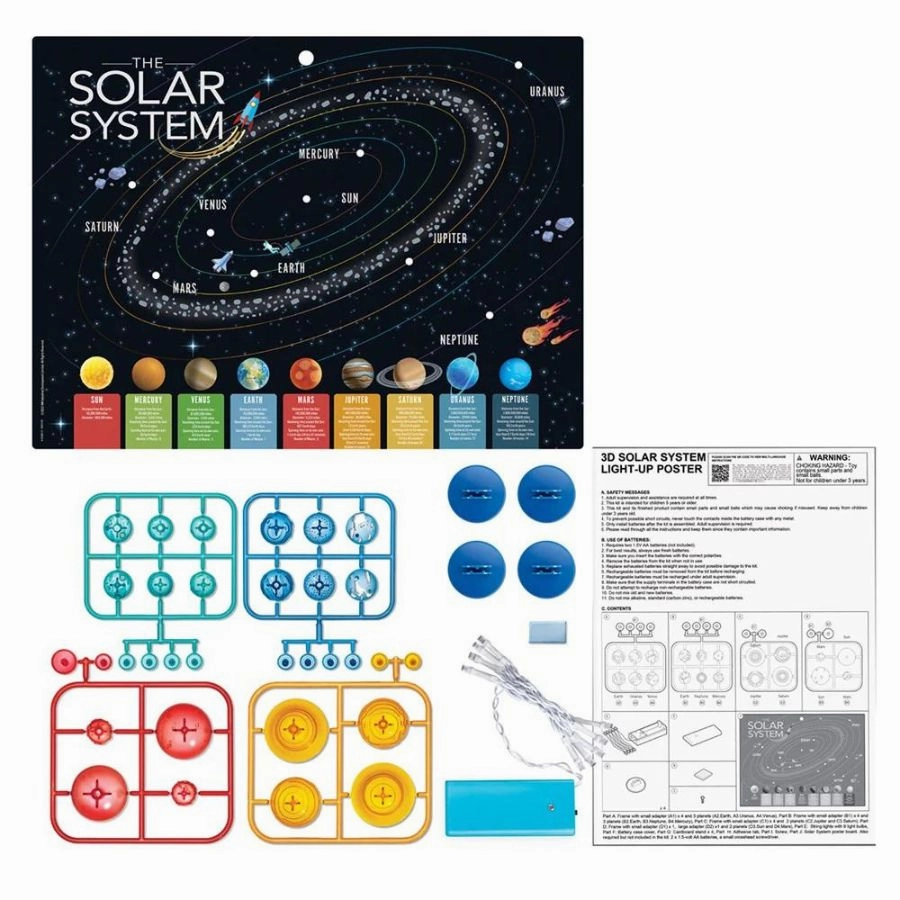 4M - KidzLabs 3D Solar System Light-Up Poster Board