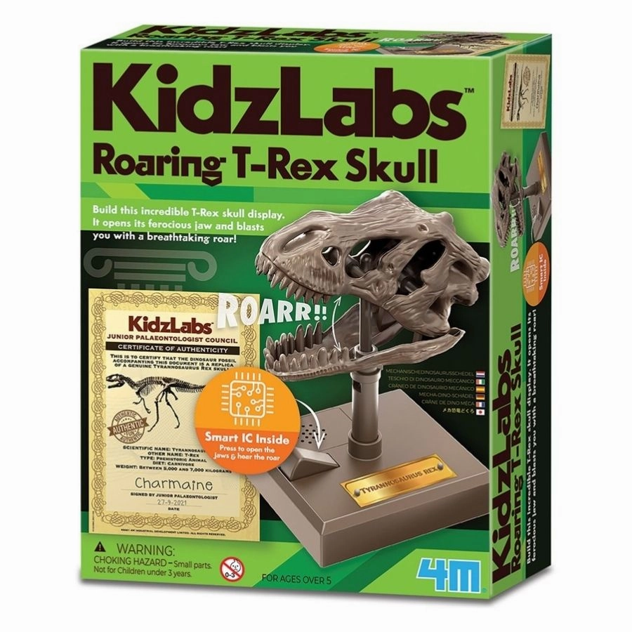 4M Toys - KidzLabs Roaring T-Rex Skull