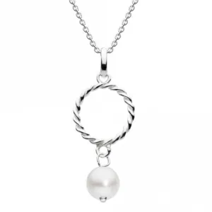 6mm Fresh Water Pearl Rope Circle Pendant 97734FP Dew Jewellery