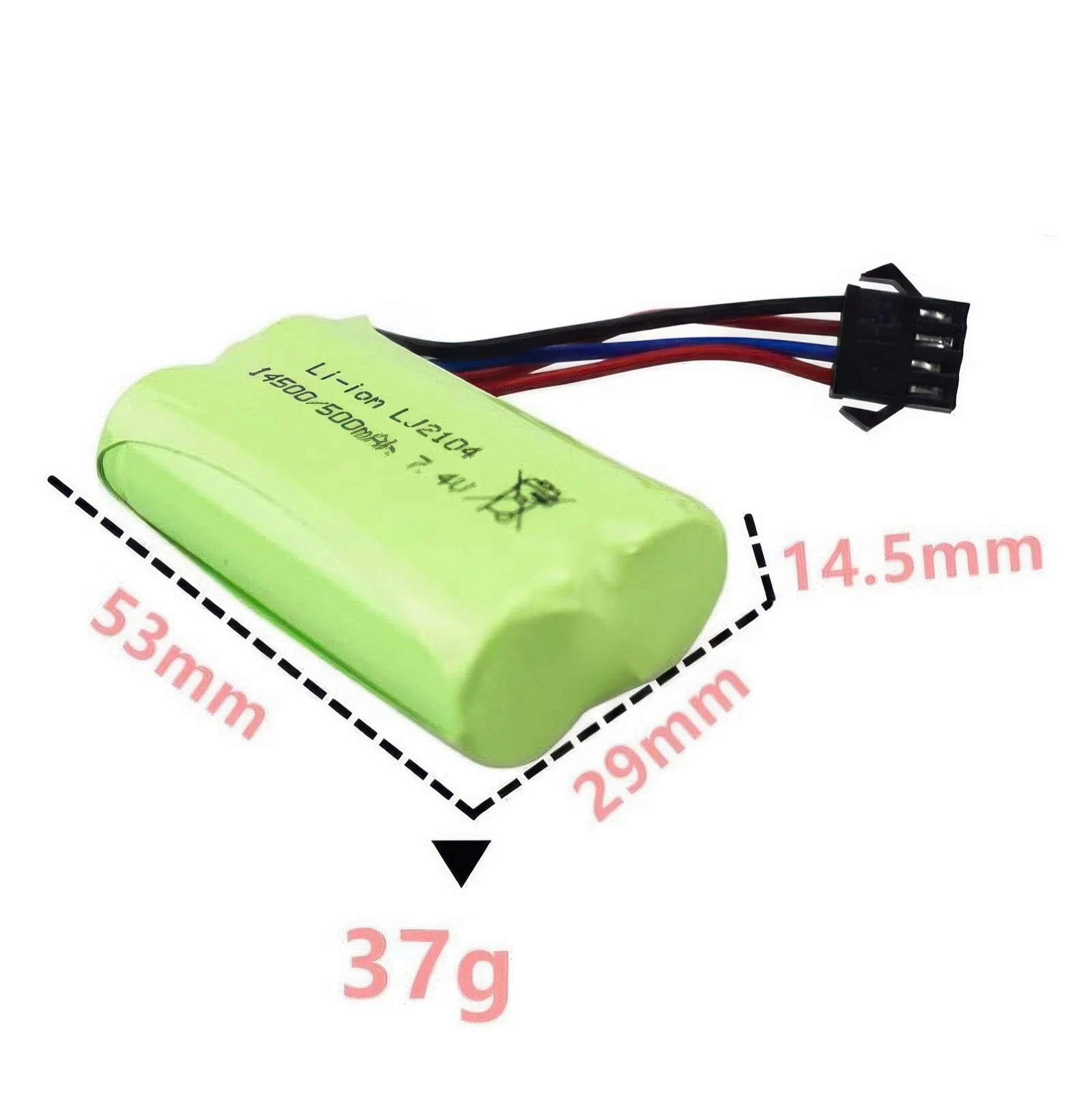 7.4 V Lithium-Ion Rechargeable Battery 500mAh
