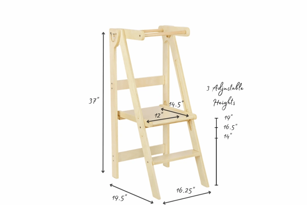 Adjustable Natural Fold N' Store Learning Tower