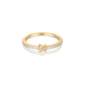 Ania Haie Gold Cross Cubic Zirconia Ring R061-01G Ania Haie Jewellery