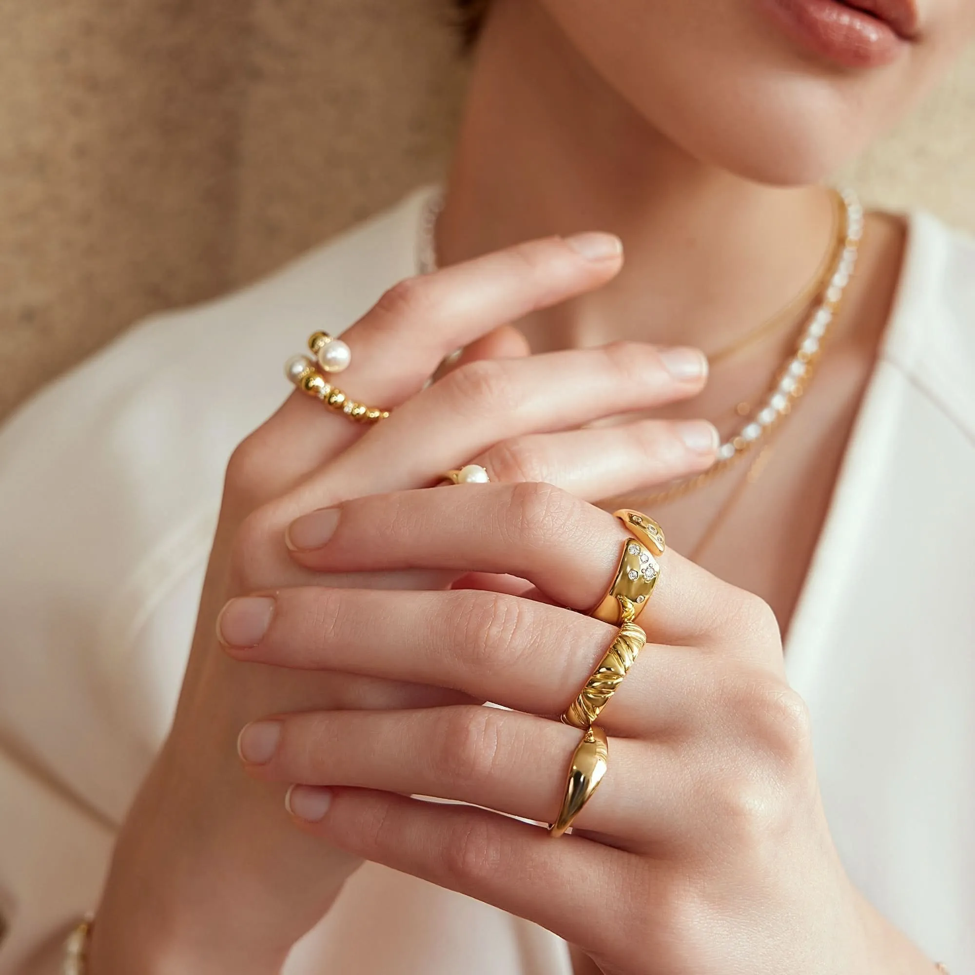 Ania Haie Gold Dome Plain Ring R058-05G Ania Haie Jewellery
