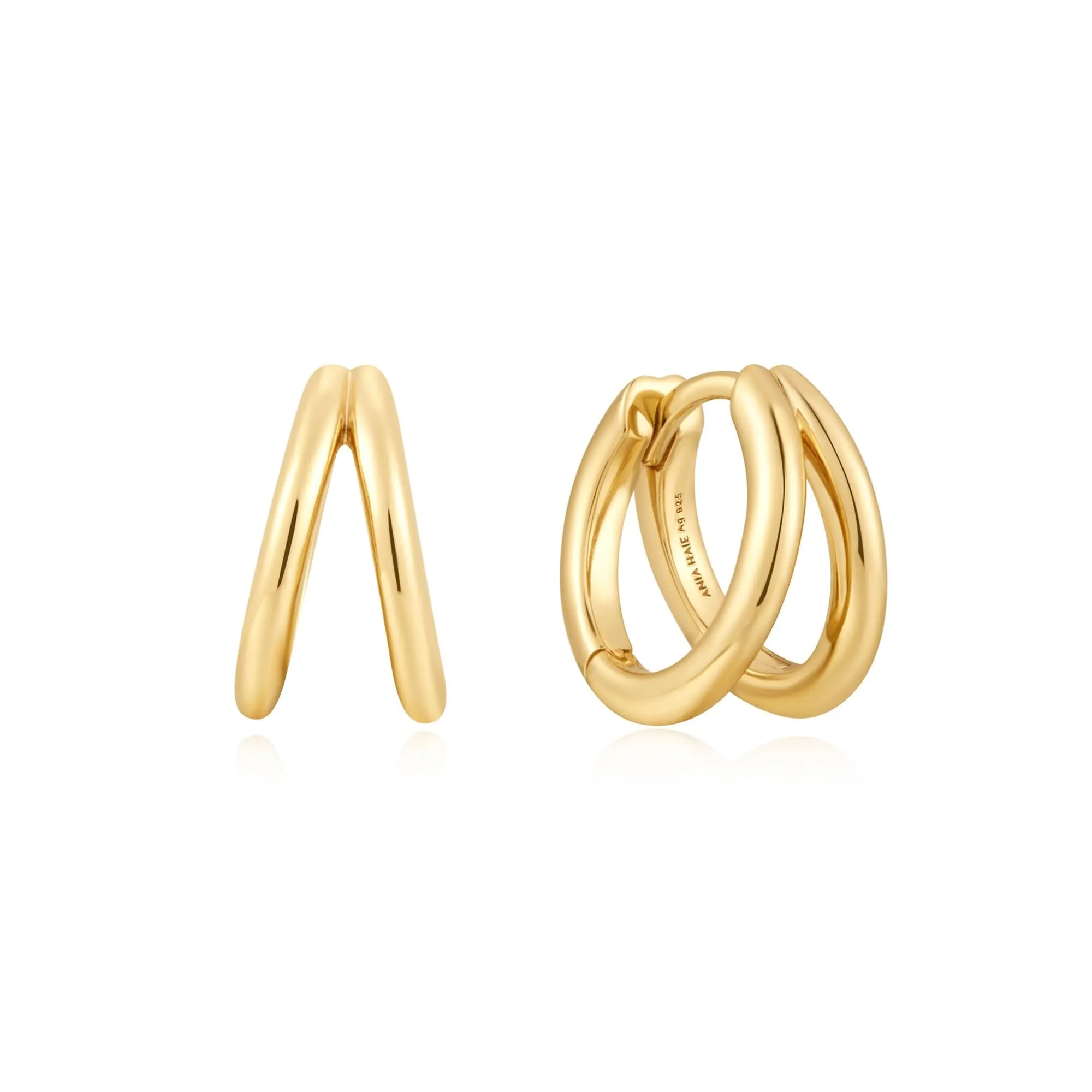 Ania Haie Gold Double Huggies E059-14G Ania Haie Jewellery