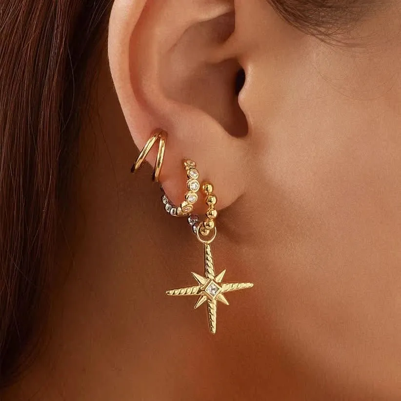 Ania Haie Gold Double Huggies E059-14G Ania Haie Jewellery