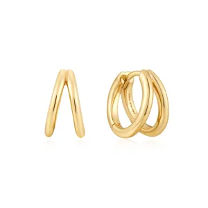 Ania Haie Gold Double Huggies E059-14G Ania Haie Jewellery