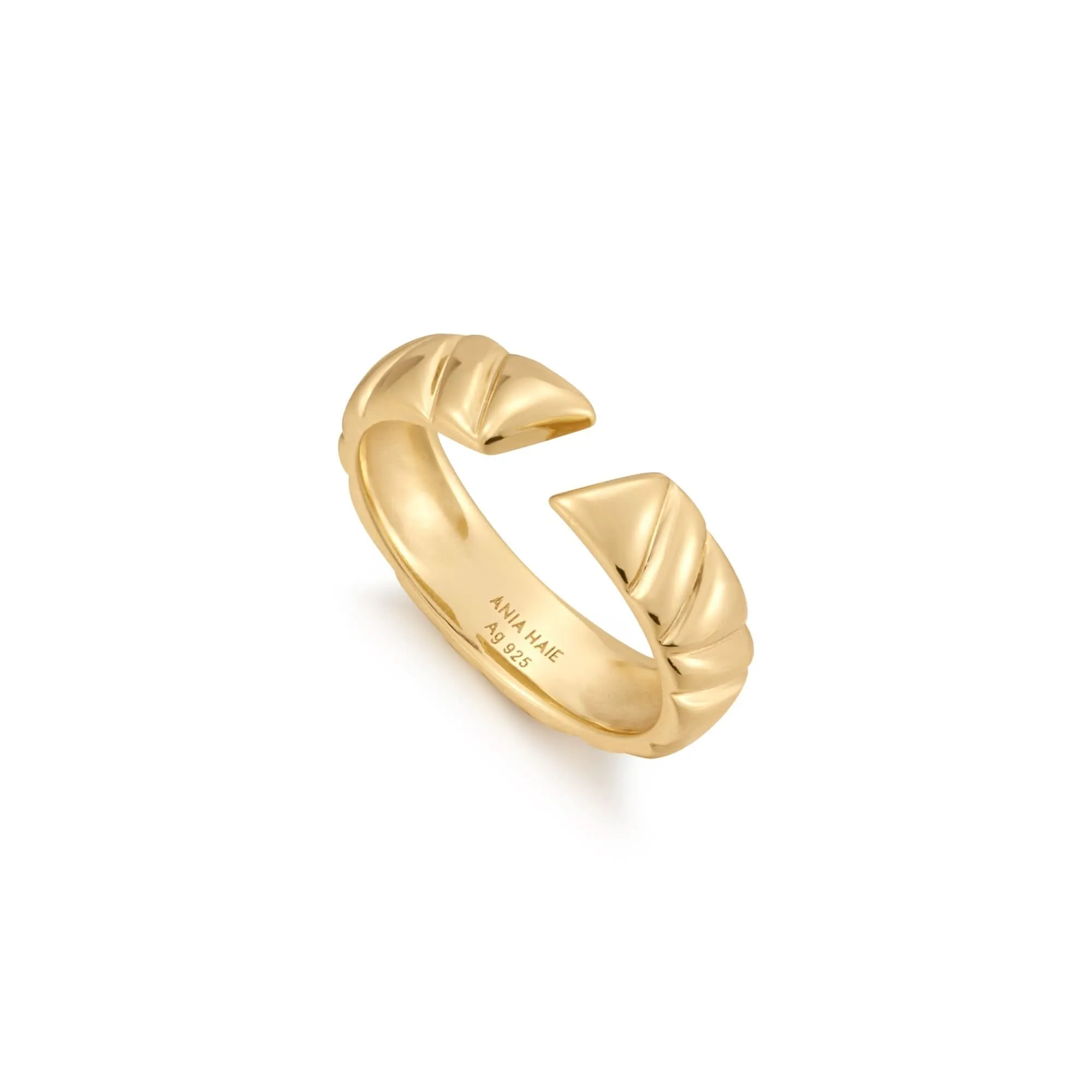 Ania Haie Gold Irregular Twill Adjustable Ring R057-03G Ania Haie Jewellery