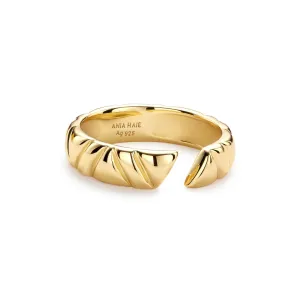 Ania Haie Gold Irregular Twill Adjustable Ring R057-03G Ania Haie Jewellery