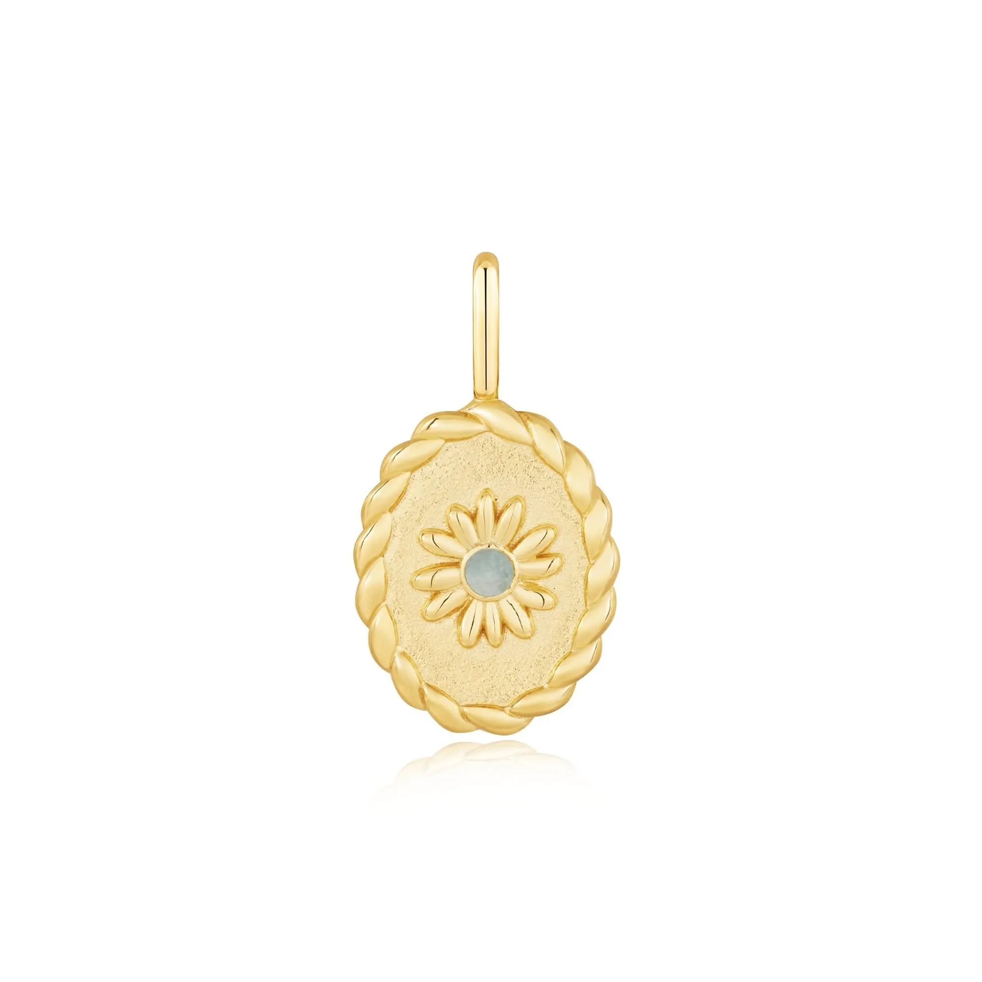 Ania Haie Gold Oval Amazonite Flower Charm NC055-06G Ania Haie Jewellery