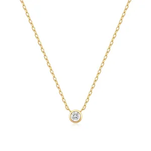 Ania Haie Gold Round Solitaire Cubic Zirconia Necklace N059-01G Ania Haie Jewellery
