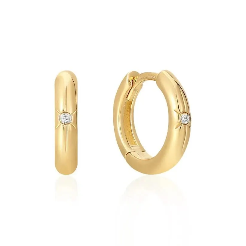 Ania Haie Gold Star Huggie Hoop Earrings E048-02G Ania Haie Jewellery