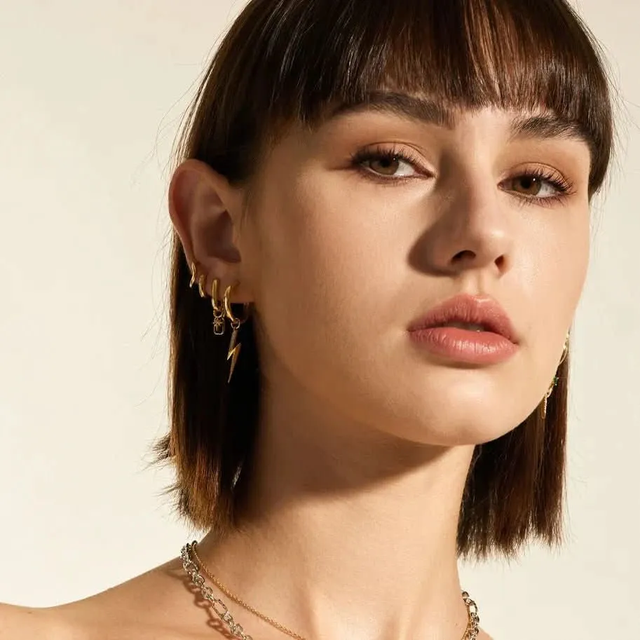 Ania Haie Gold Star Huggie Hoop Earrings E048-02G Ania Haie Jewellery