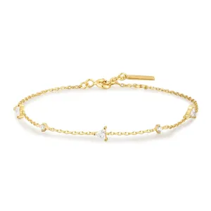 Ania Haie Gold Triangular Cubic Zirconia Station Bracelet B059-03G Ania Haie Jewellery