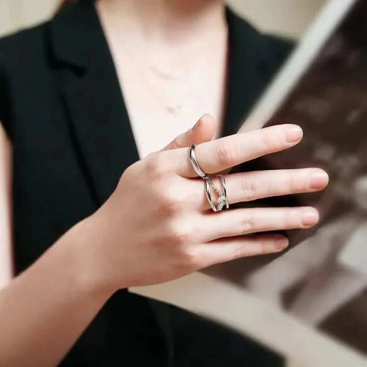 Ania Haie Silver Curve Dome Band R056-01H Ania Haie Jewellery
