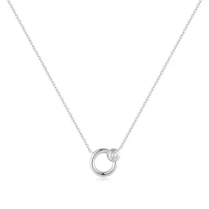 Ania Haie Silver Hoop Freshwater Pearl Necklace N058-03H Ania Haie Jewellery