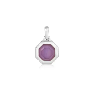 Ania Haie Silver Octagon Lilac Quartz Charm NC055-03H Ania Haie Jewellery