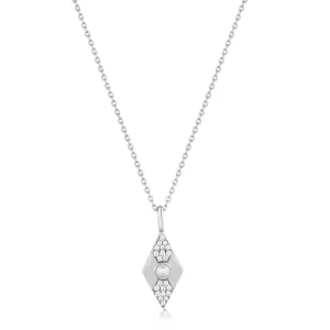 Ania Haie Silver Pearl Geometric Pendant Necklace N054-03H Ania Haie Jewellery