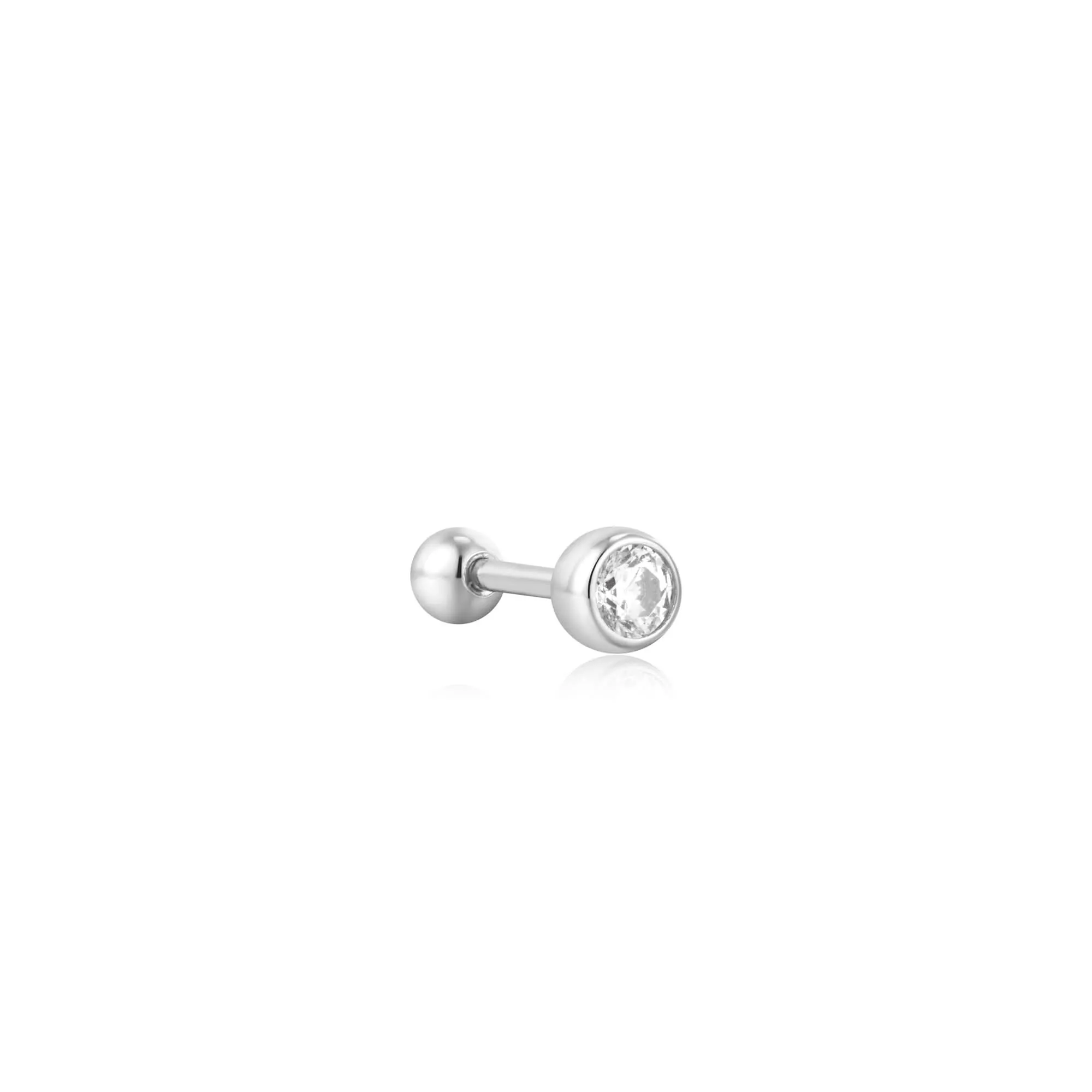 Ania Haie Silver Solitaire Cubic Zirconia Barbell E059-01H Ania Haie Jewellery