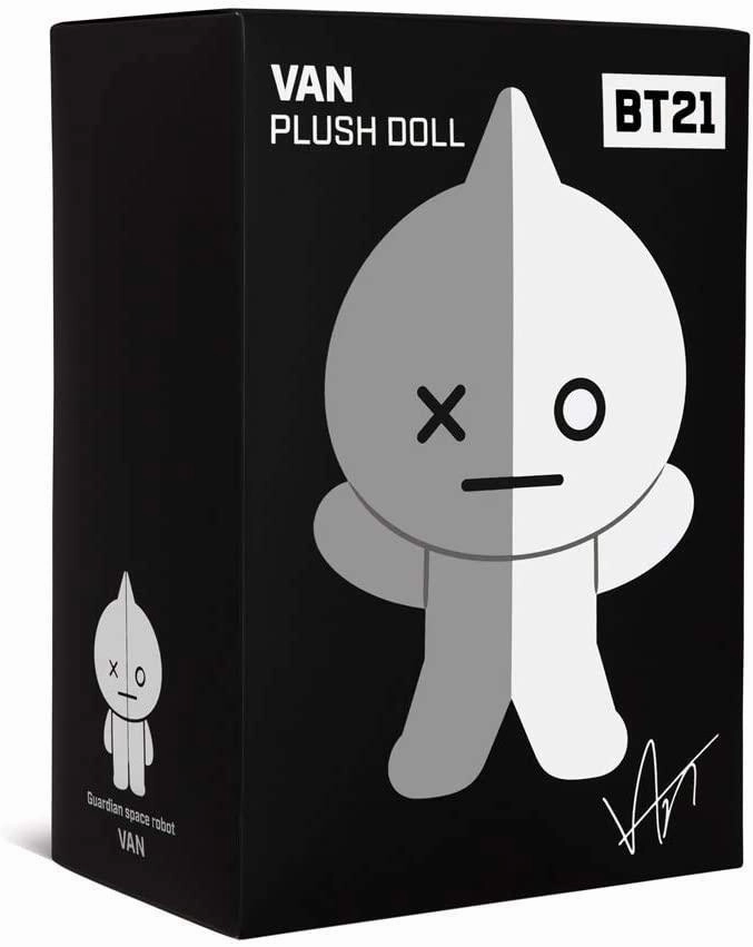 AURORA BT21 Van Soft Toy, Medium, 61323, Grey & White, Grey and White