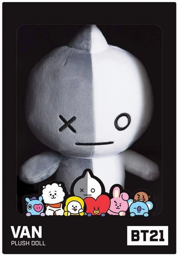 AURORA BT21 Van Soft Toy, Medium, 61323, Grey & White, Grey and White