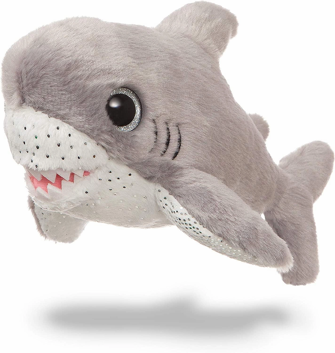 AURORA Sparke Tales Shark Finn 7-Inch Soft Toy, Grey and White