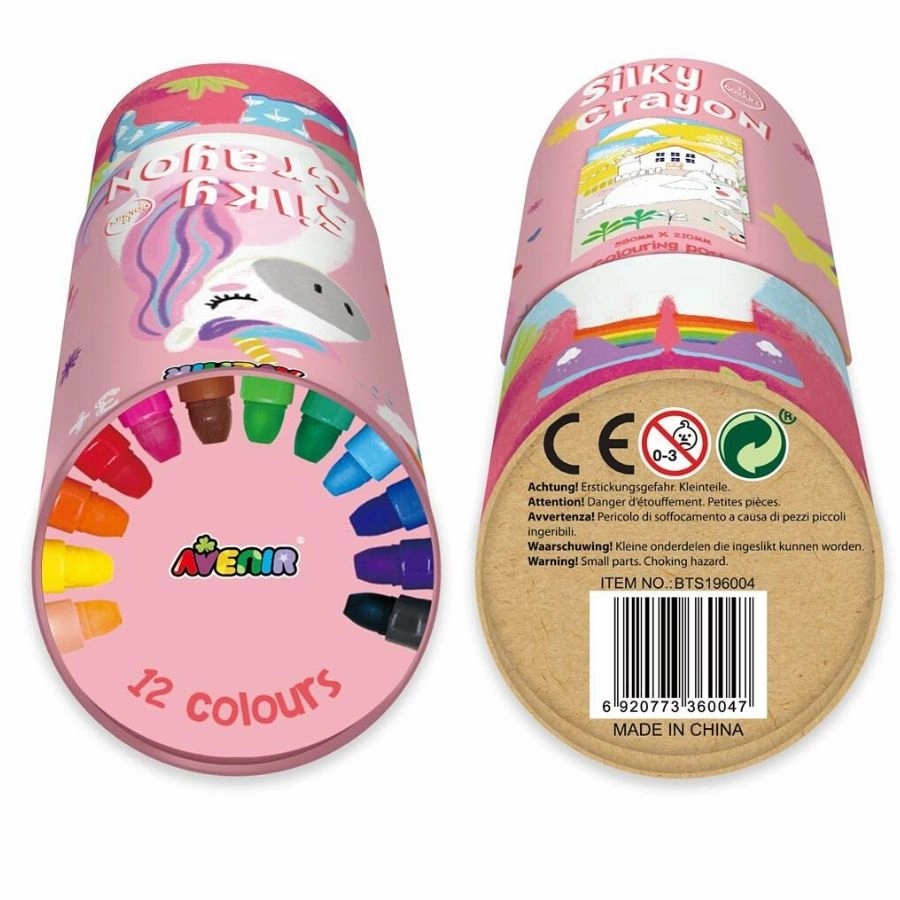 Avenir - Silky Crayons: Unicorns (12 Colours)