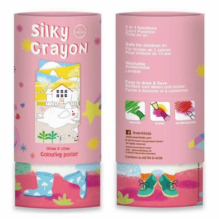 Avenir - Silky Crayons: Unicorns (12 Colours)
