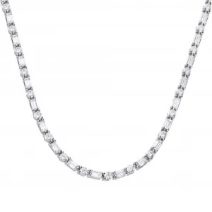Baguette And Round Cubic Zirconia Necklace N4398 Diamonfire Jewellery