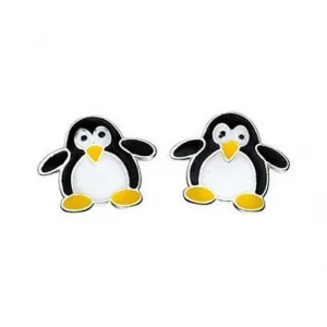 Beginnings Sterling Silver A854 Penguin Stud Earrings Beginnings Jewellery