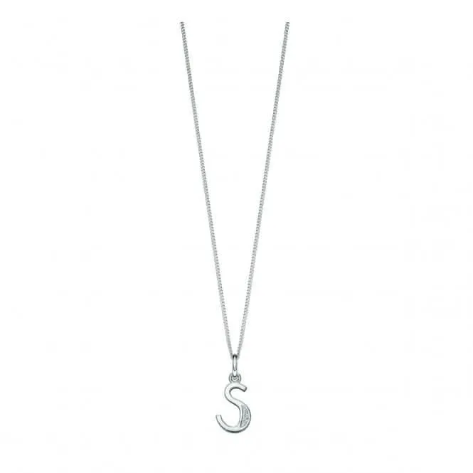 Beginnings Sterling Silver Art Deco Initial S Cubic Zirconia Pendant P4741C Beginnings Jewellery