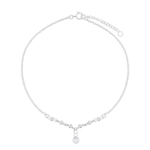 Beginnings Sterling Silver Clear Swarovski Crystal Cubic Zirconia Ankle Chain K196C Beginnings Jewellery