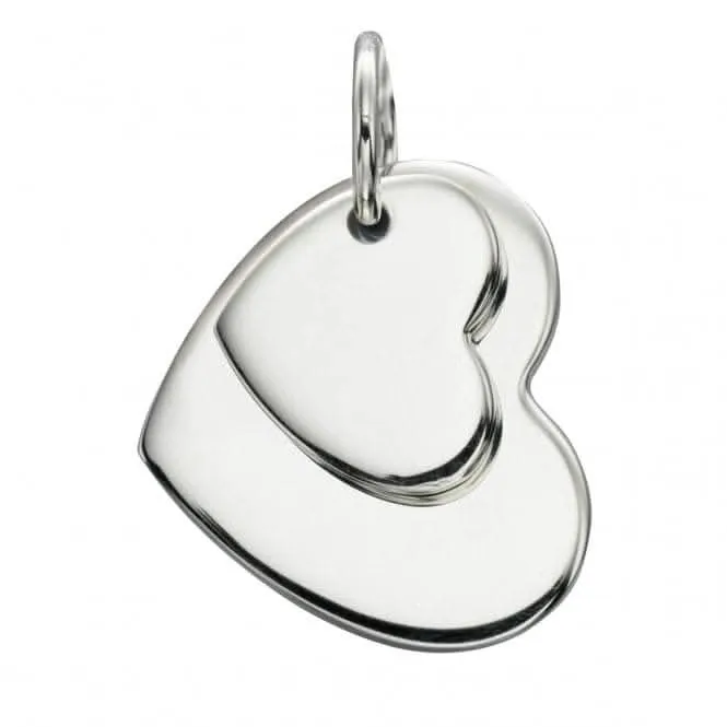 Beginnings Sterling Silver Double Heart Tag Pendant P4176 Beginnings Jewellery