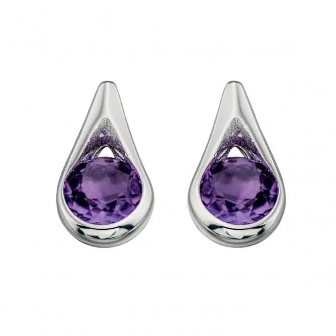 Beginnings Sterling Silver E205M Amethyst Teardrop Earrings Beginnings Jewellery