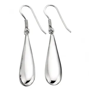 Beginnings Sterling Silver E464 Plain Drop Earrings Beginnings Jewellery