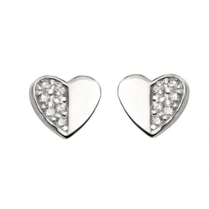 Beginnings Sterling Silver E5412C Cz Pve Double Heart Earrings Beginnings Jewellery
