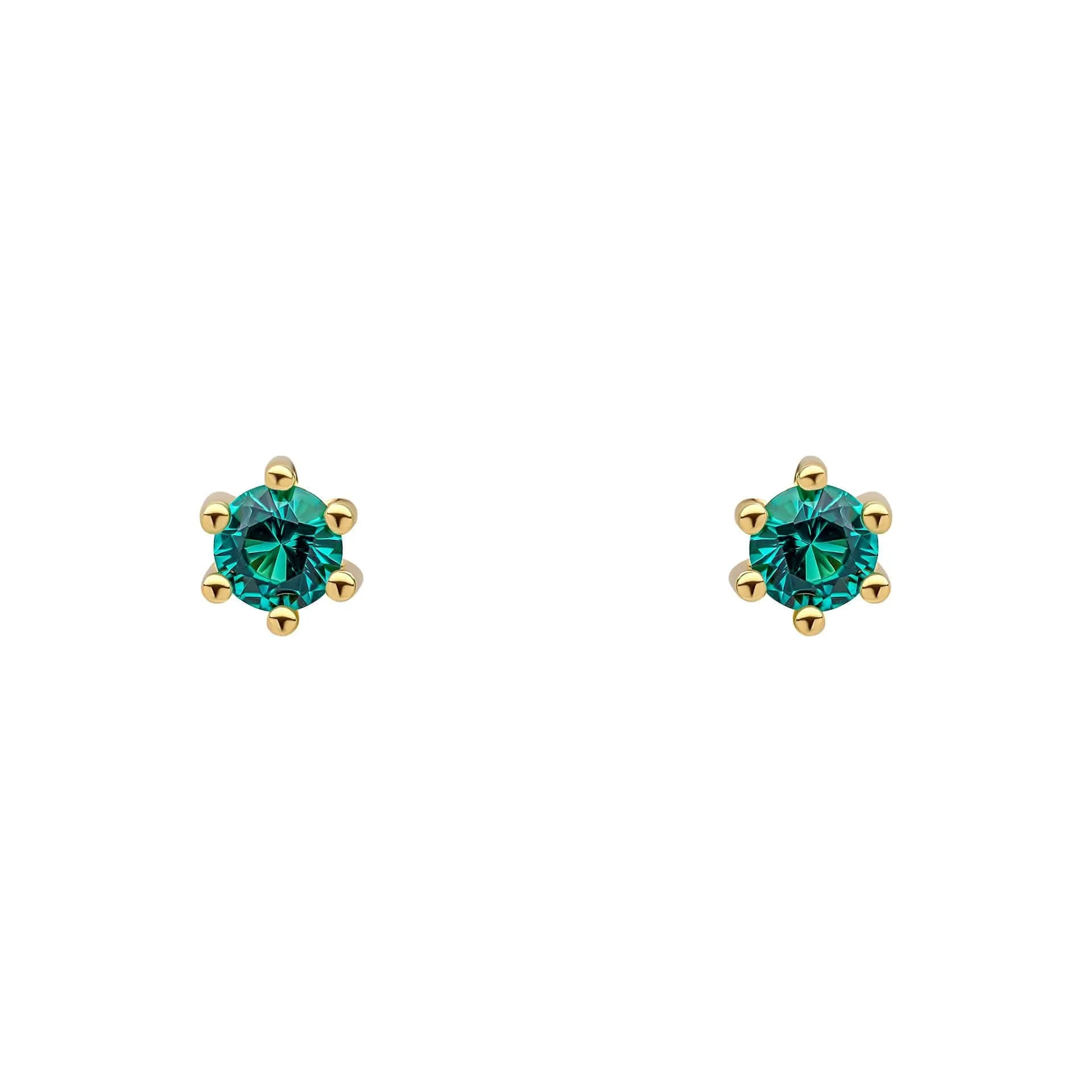 Beginnings Sterling Silver Green Nano Crystal Green Earrings E6469G Beginnings Jewellery