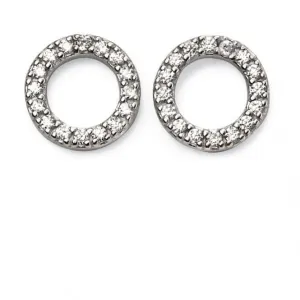 Beginnings Sterling Silver Open Disc Pave Earrings E5557C Beginnings Jewellery