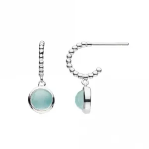 Blue Chalcedony Beaded Stud Hoop Earrings 57827BLC Dew Jewellery