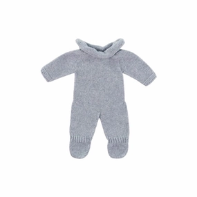 Blue-Gray Knit Doll Pajamas - 12''