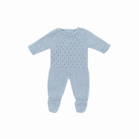 Blue Knit Doll Pajamas - 15"