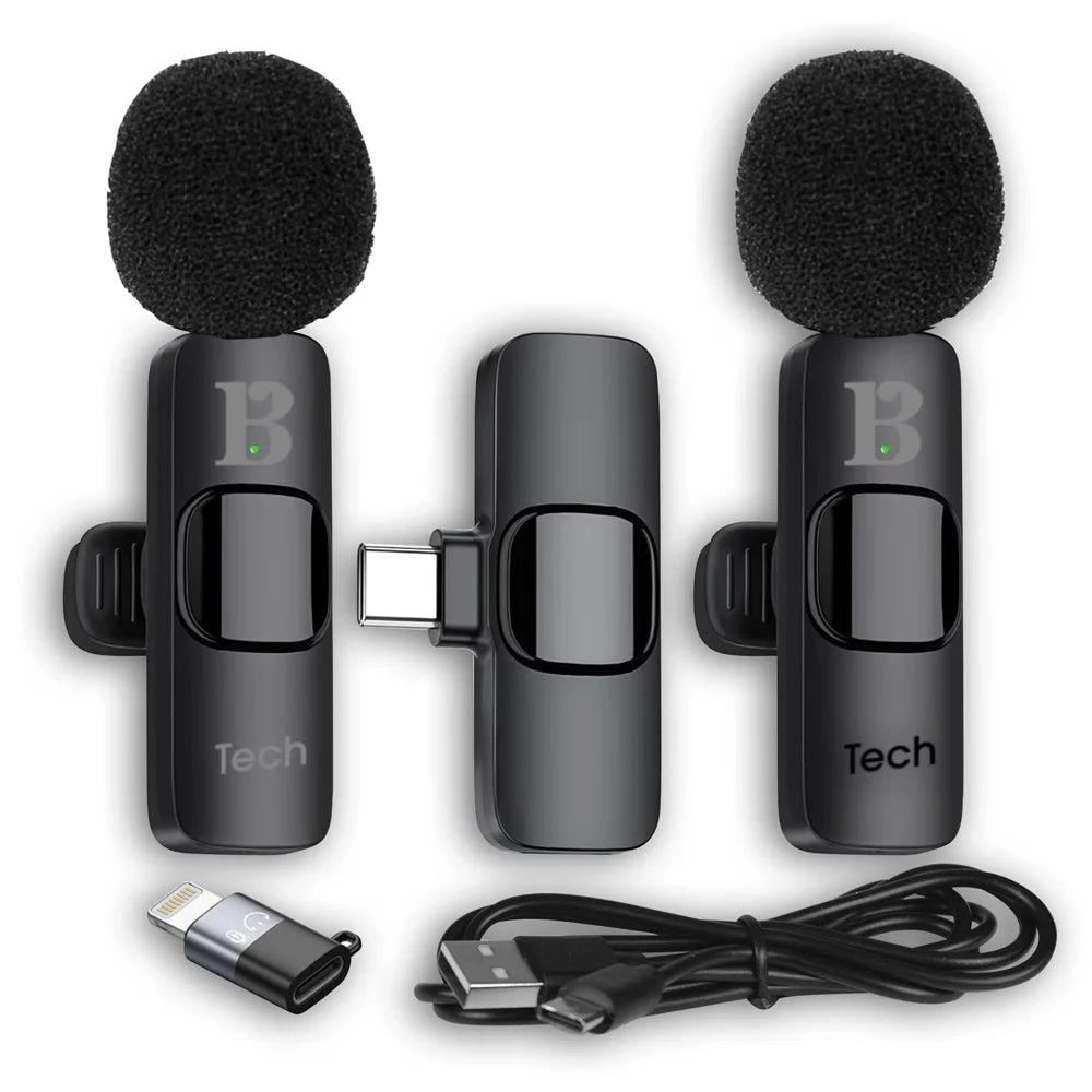 BONTEMPI 2 Wireless Lavalier Microphones with Selfie Ring Light