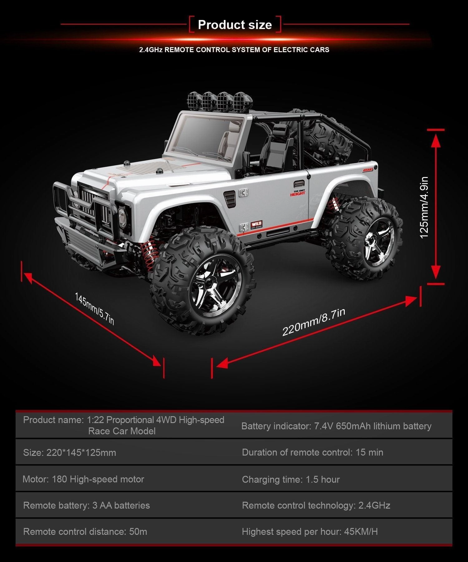 Brave 1:22 4x4 Desert Buggy RC Remote Control Car