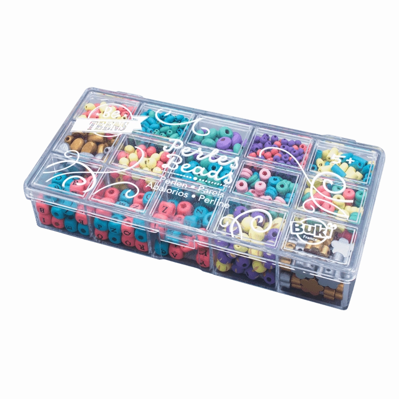 BUKI France Box of Wooden Beads  Colours