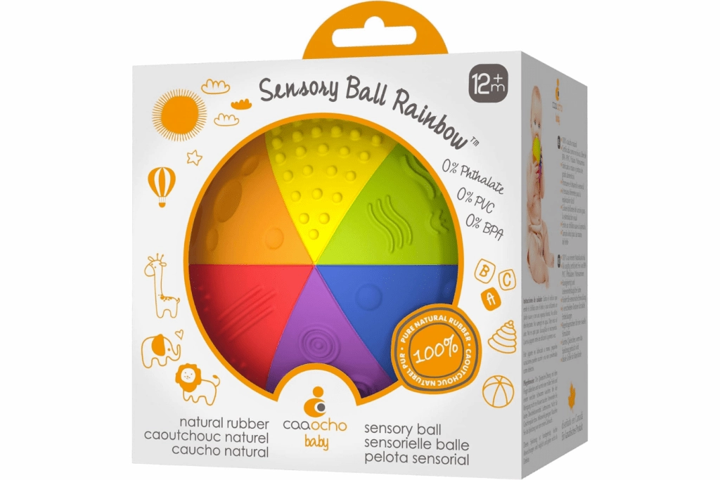 Caaocho Rainbow Sensory Ball - Made from Natural Rubber