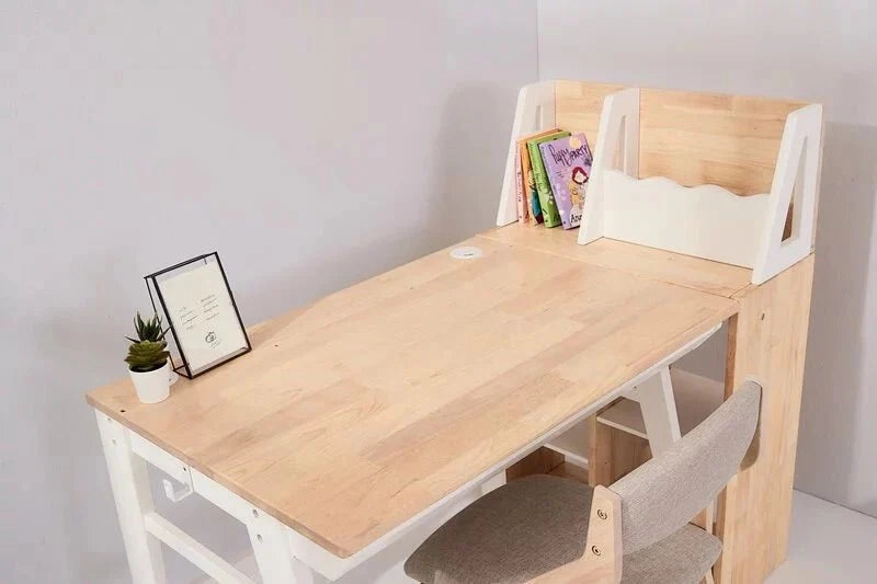 Calla Solid Wood Growth Desk - Flat-Storage Drawer - Natural Color