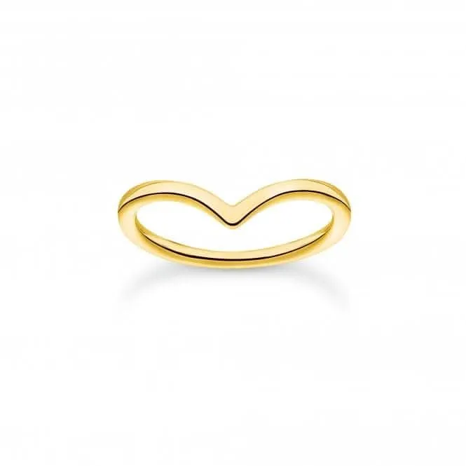 Charming Gold Plated V-Shaped Ring TR2393-413-39 Thomas Sabo Rings