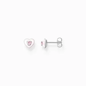 Charming Heart With Pink Stone Ear Studs H2268-041-9 Thomas Sabo Earrings